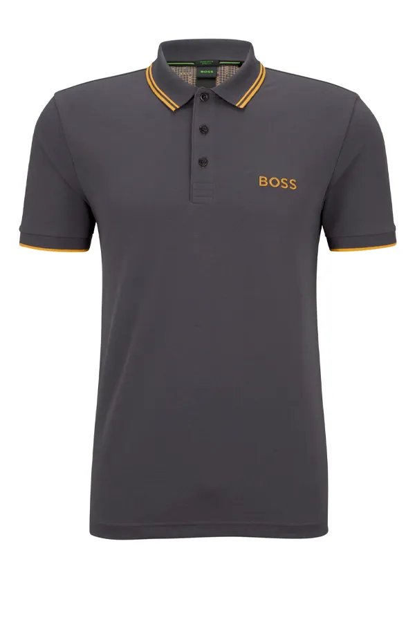 Dark Grey Hugo Boss Paddy Pro Contrast Polo