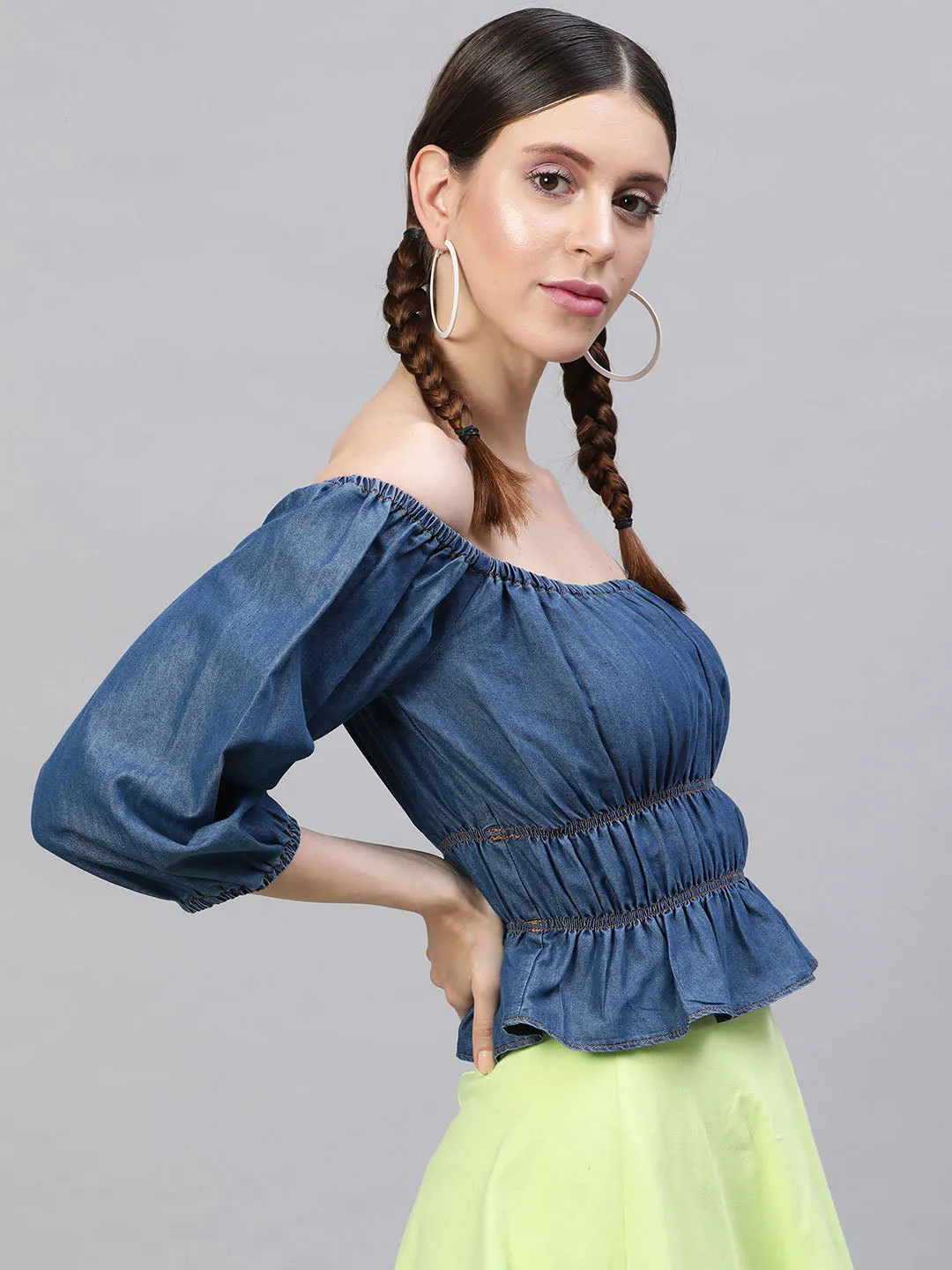 Denim Drop Shoulder Top