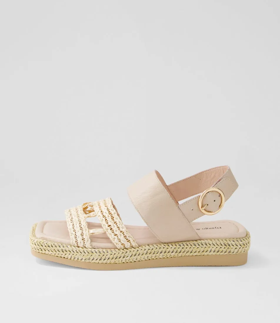 DJANGO & JULIETTE Shima Nougat Synthetic Raffia Leather Espadrilles