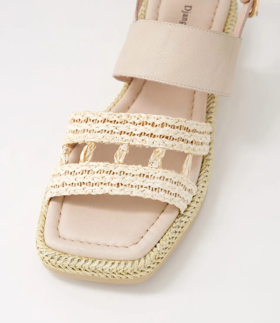 DJANGO & JULIETTE Shima Nougat Synthetic Raffia Leather Espadrilles