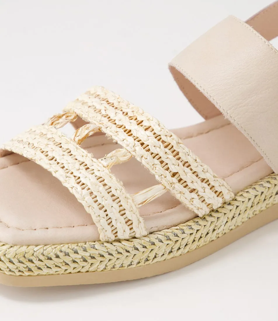 DJANGO & JULIETTE Shima Nougat Synthetic Raffia Leather Espadrilles