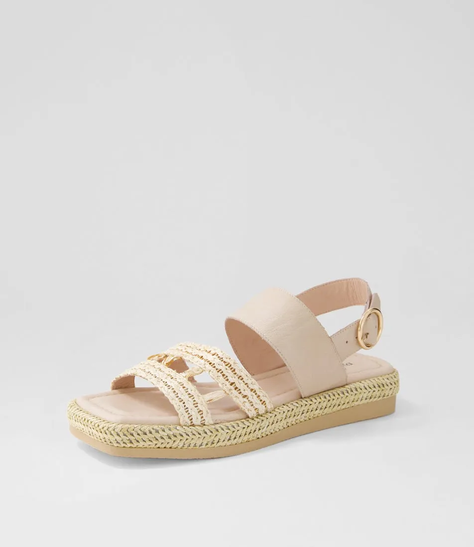 DJANGO & JULIETTE Shima Nougat Synthetic Raffia Leather Espadrilles