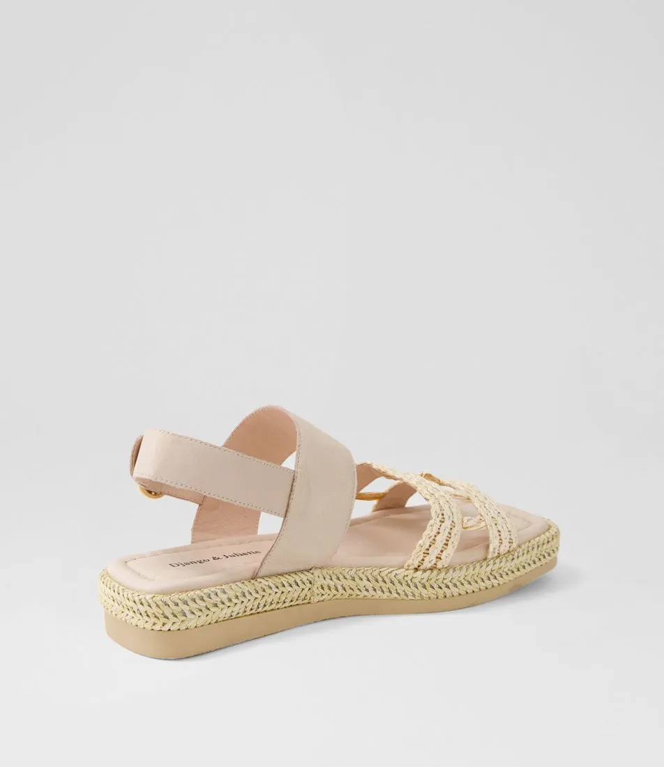 DJANGO & JULIETTE Shima Nougat Synthetic Raffia Leather Espadrilles