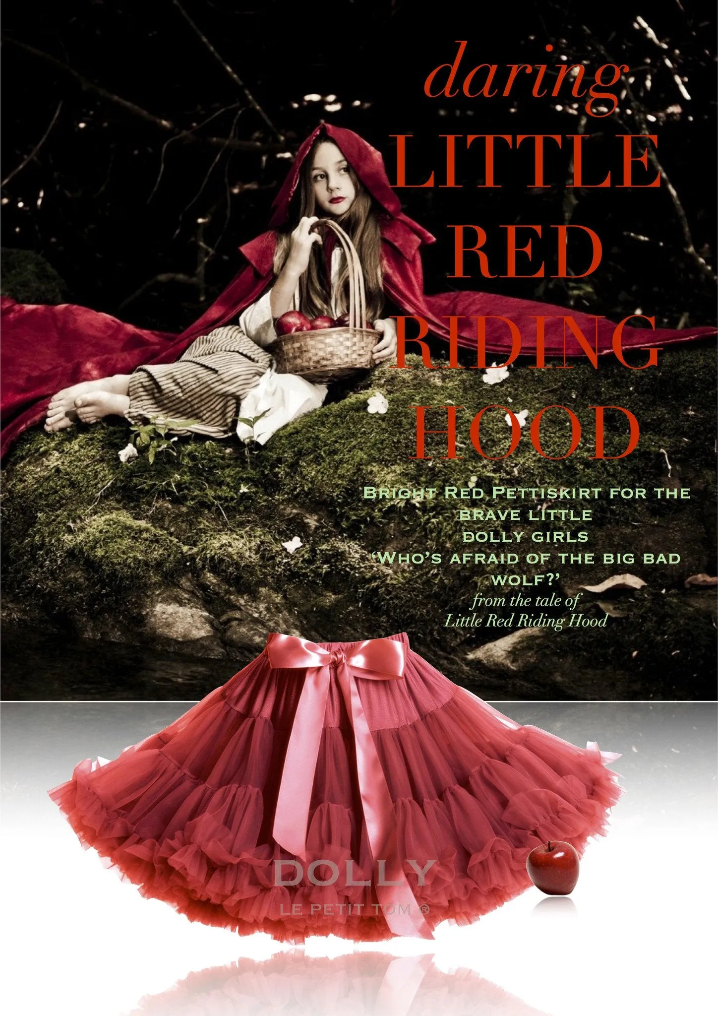 DOLLY by Le Petit Tom LITTLE RED RIDING HOOD pettiskirt red