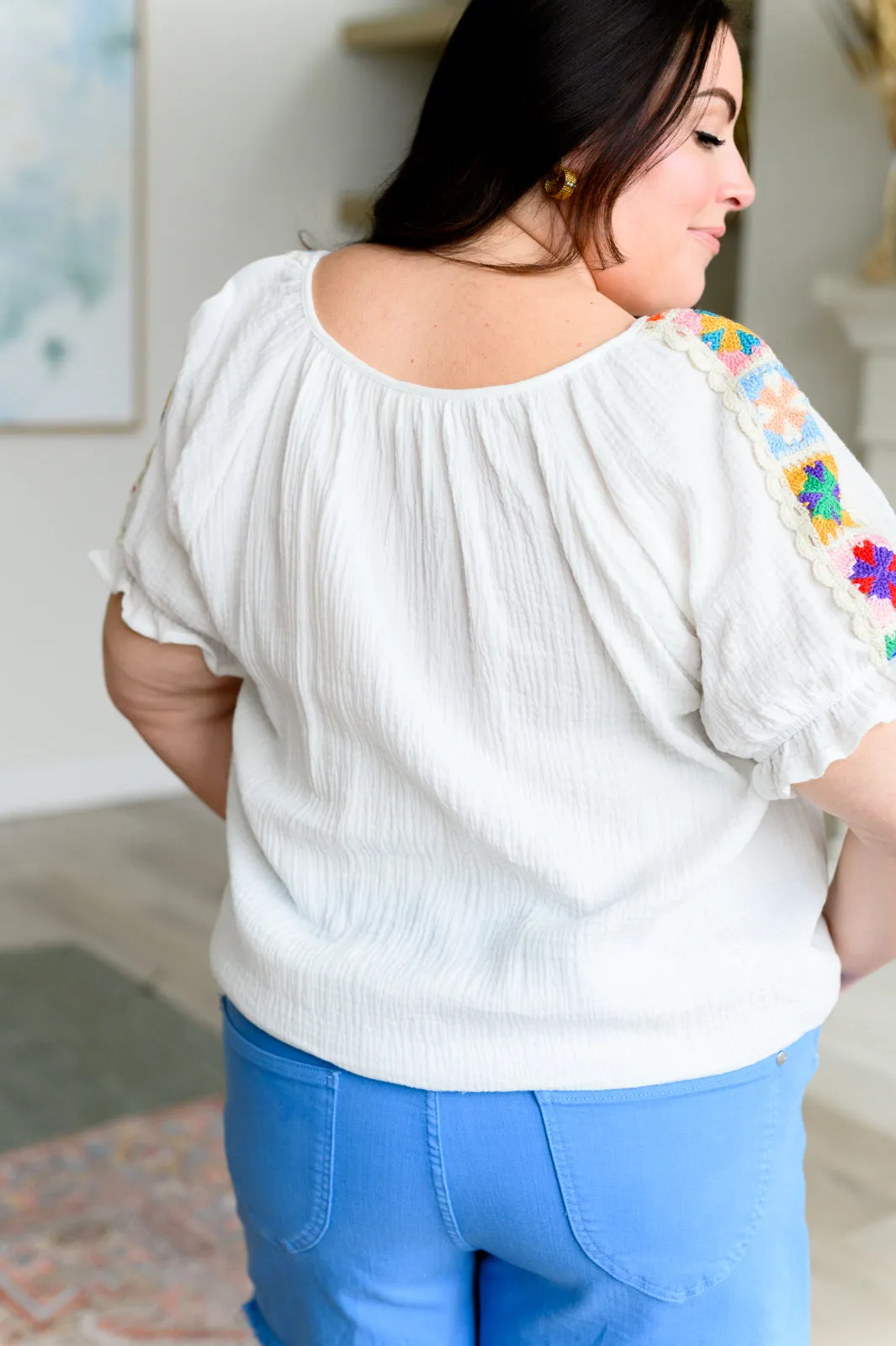 Forget Crinkle Knit Blouse