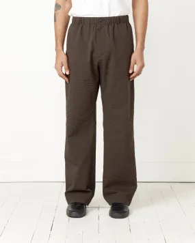 Green/Brown Striped Seersucker Drape Trousers