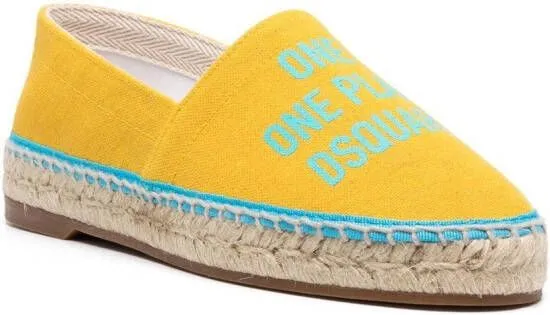 DSQUARED2 logo-print espadrilles Yellow