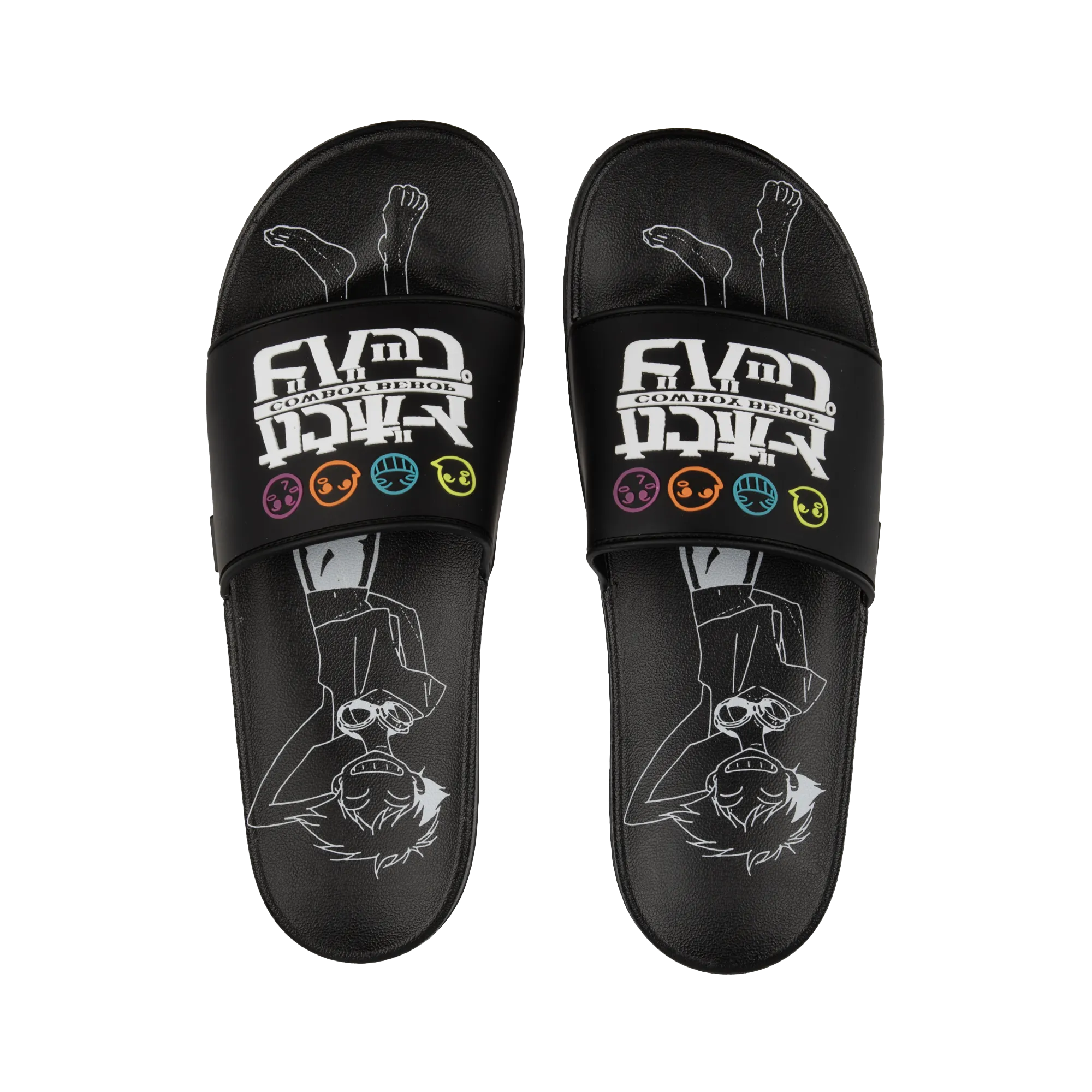 Ed Smiley Black Slides - Stylish and Comfortable Footwear