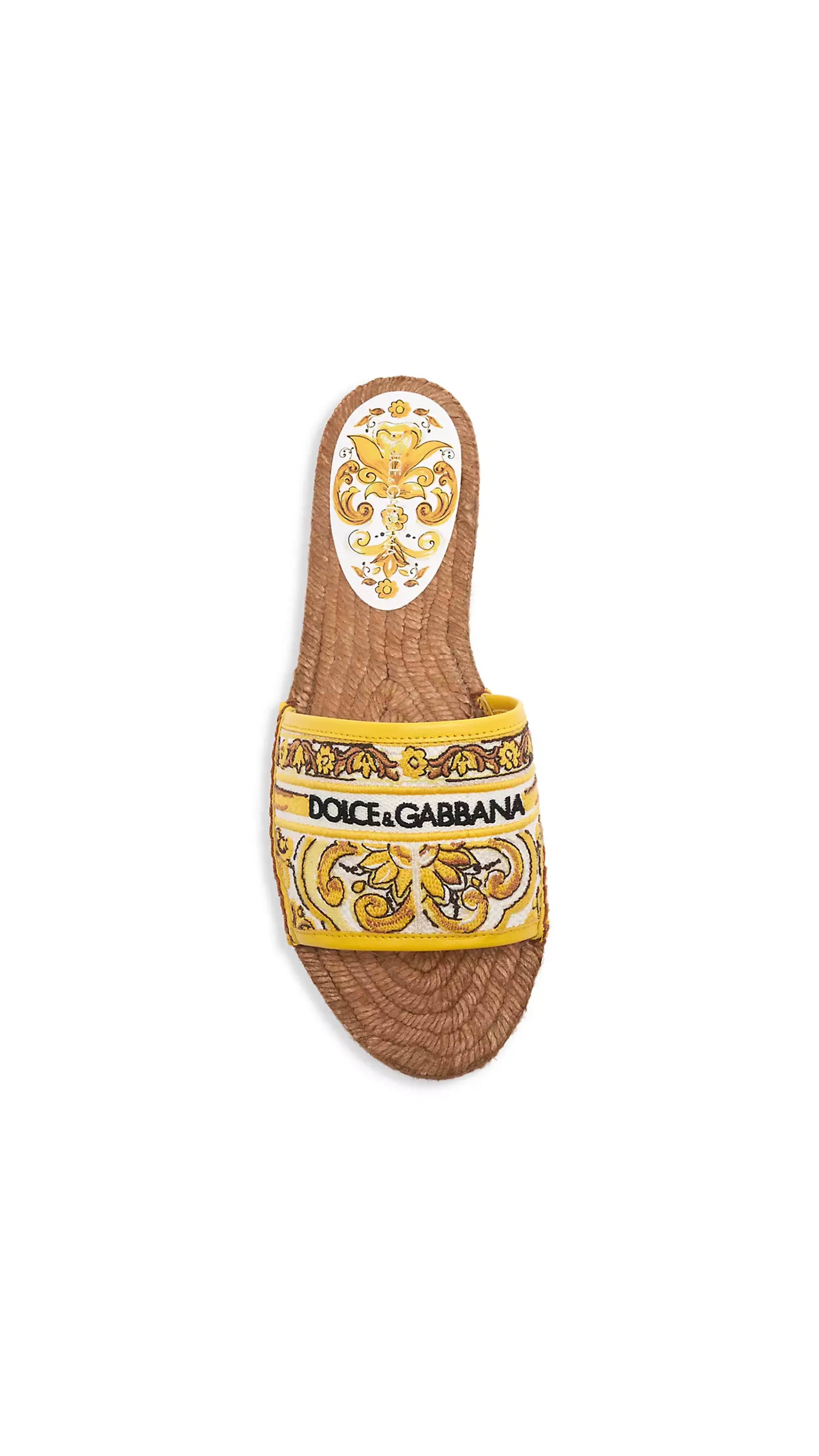 Majolica Print Espadrille Slides - Multicolor