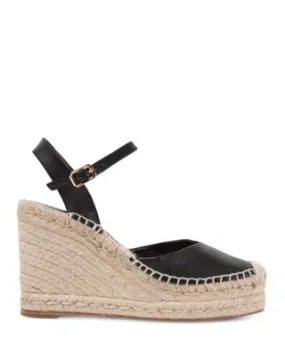 Emma Wedge Platform Espadrille Pumps with Ankle Strap