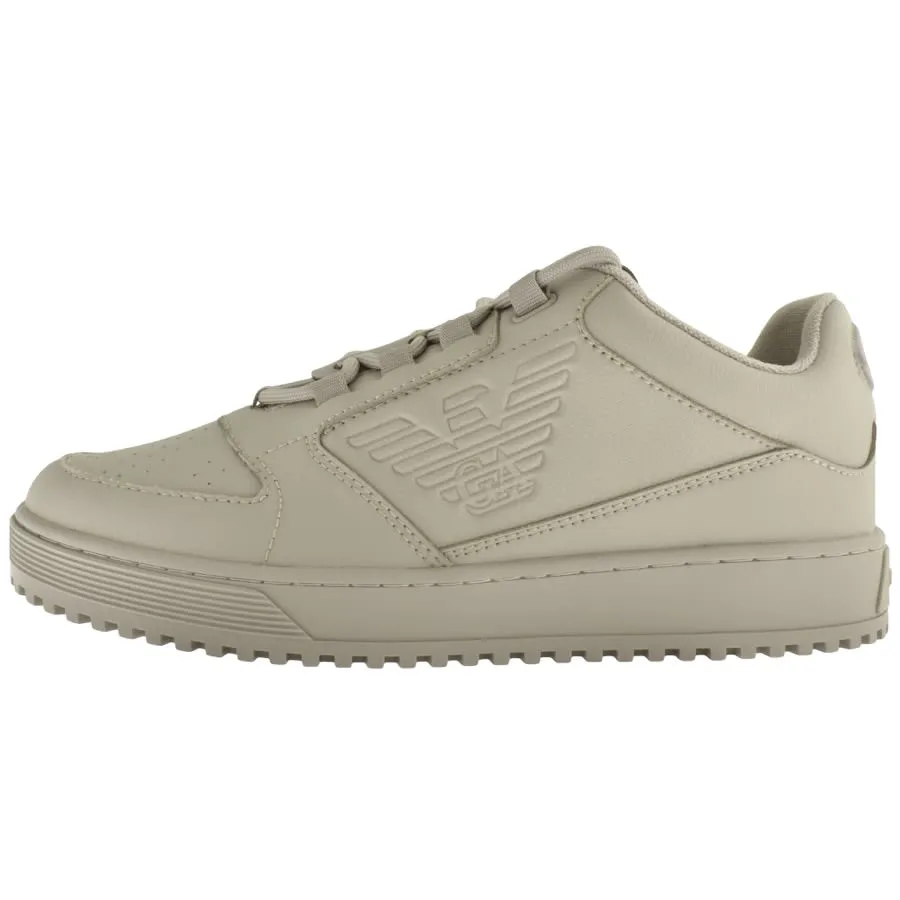 Emporio Armani Logo Trainers Grey