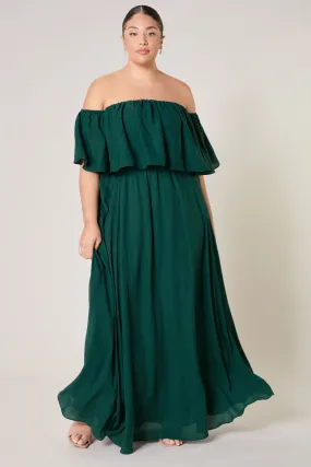 Enamored Off the Shoulder Ruffle Dress Curve