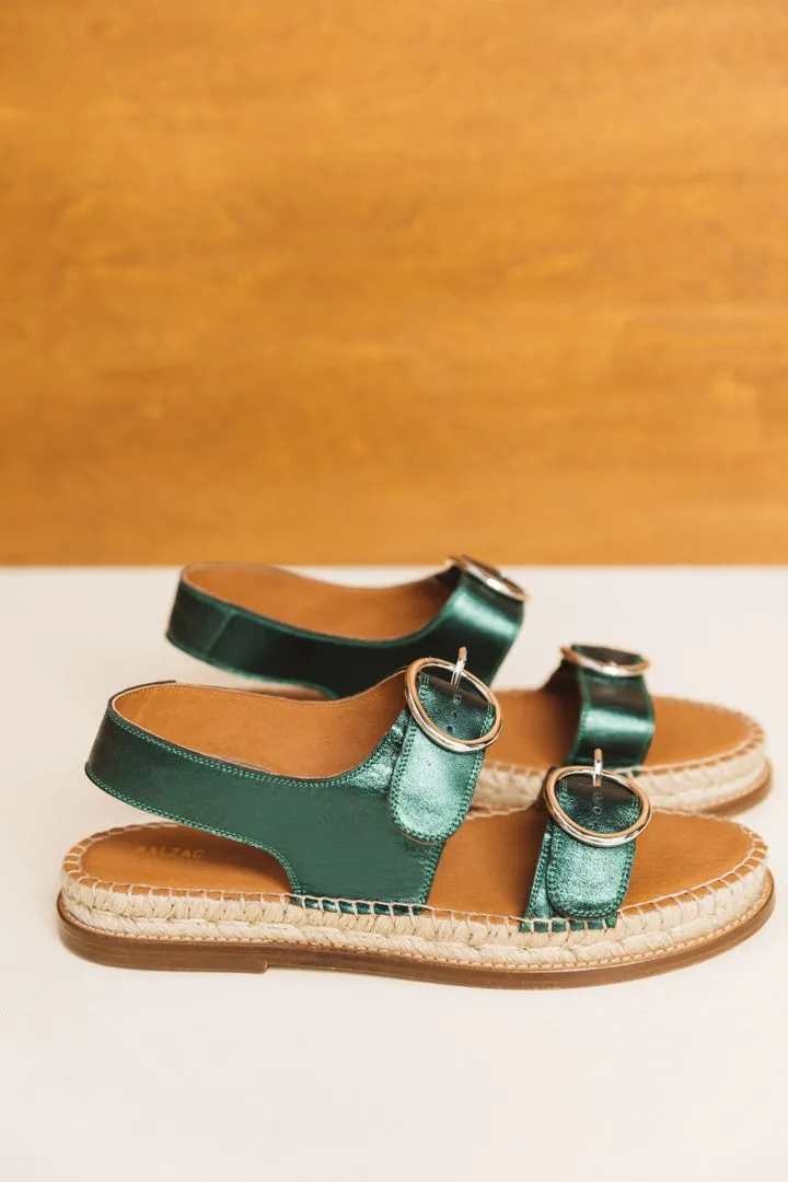 espadrilles galerie vert metallise