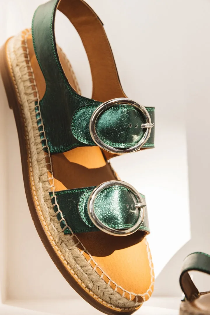 espadrilles galerie vert metallise