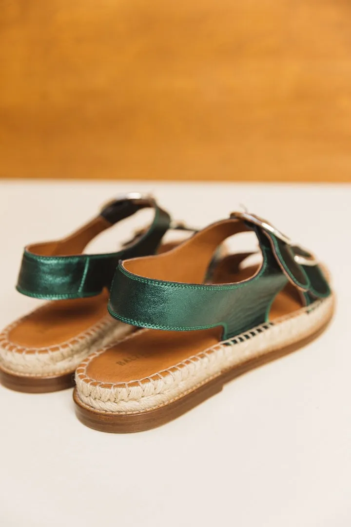 espadrilles galerie vert metallise