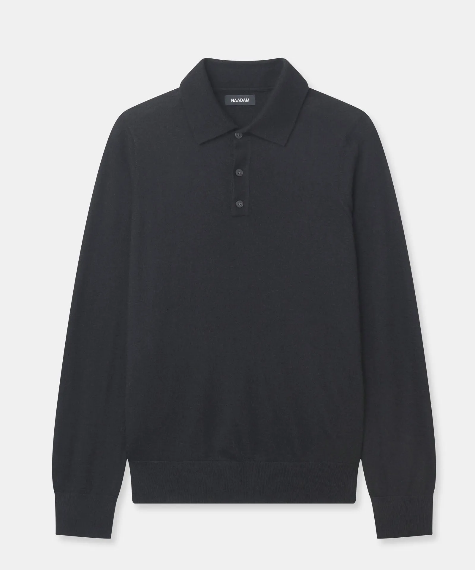 Fancy Cashmere Long Sleeve Polo