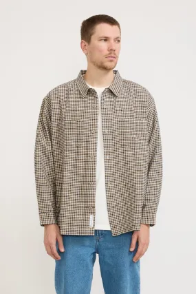 Flat Hem Workshirt Beige Check