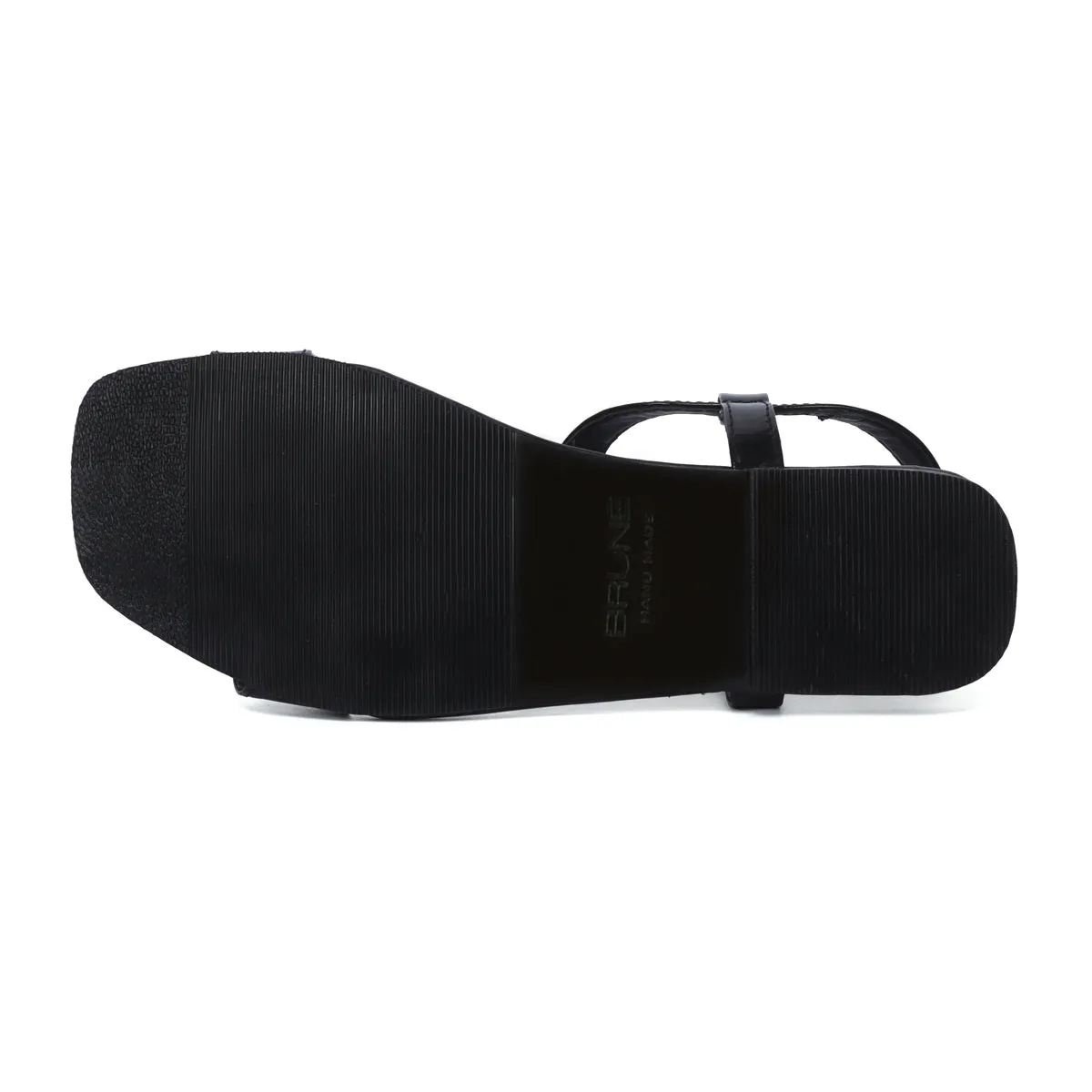 Flat Sole Women's Sandal in Black Patent Leather