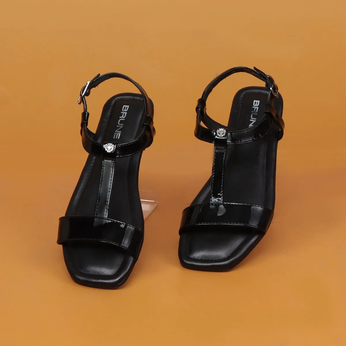 Flat Sole Women's Sandal in Black Patent Leather