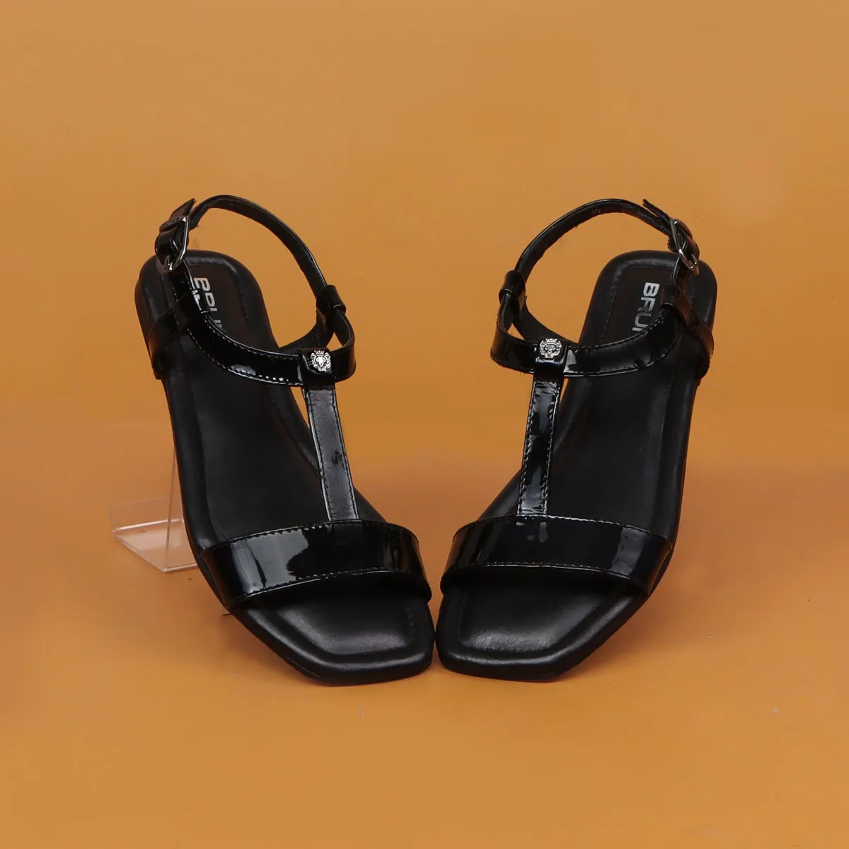 Flat Sole Women's Sandal in Black Patent Leather