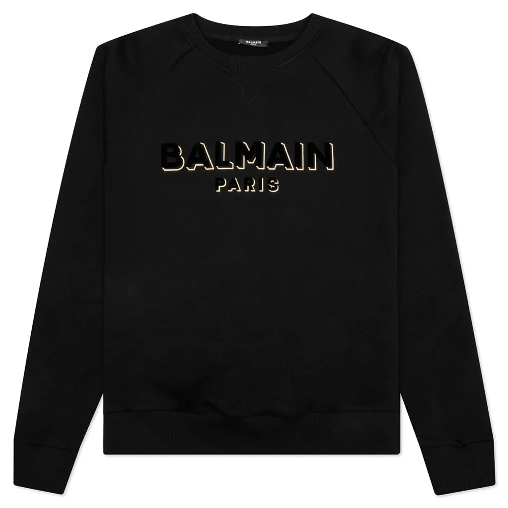 Black and Gold Flock & Foil Sweatshirt