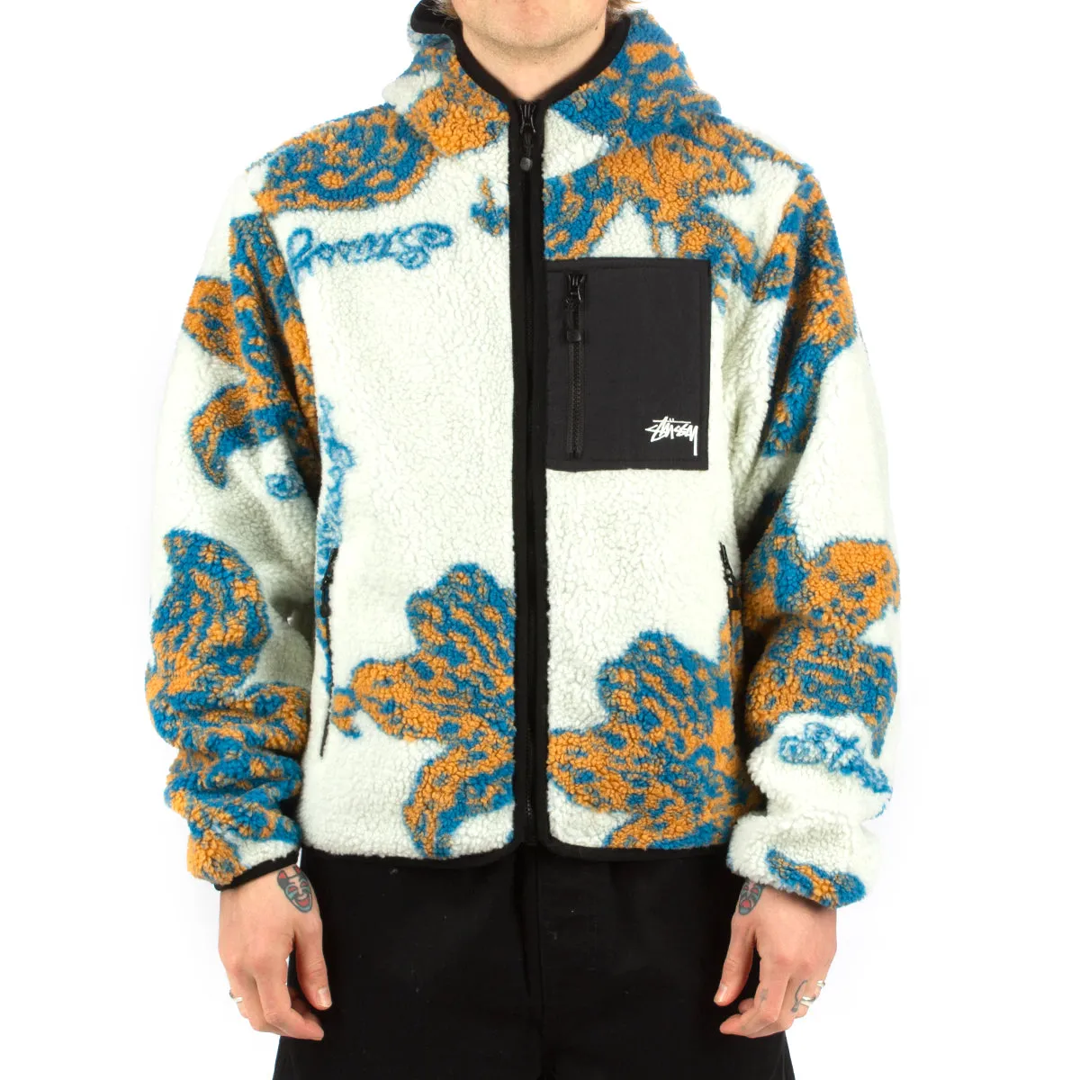 Sherpa Floral Hooded Jacket