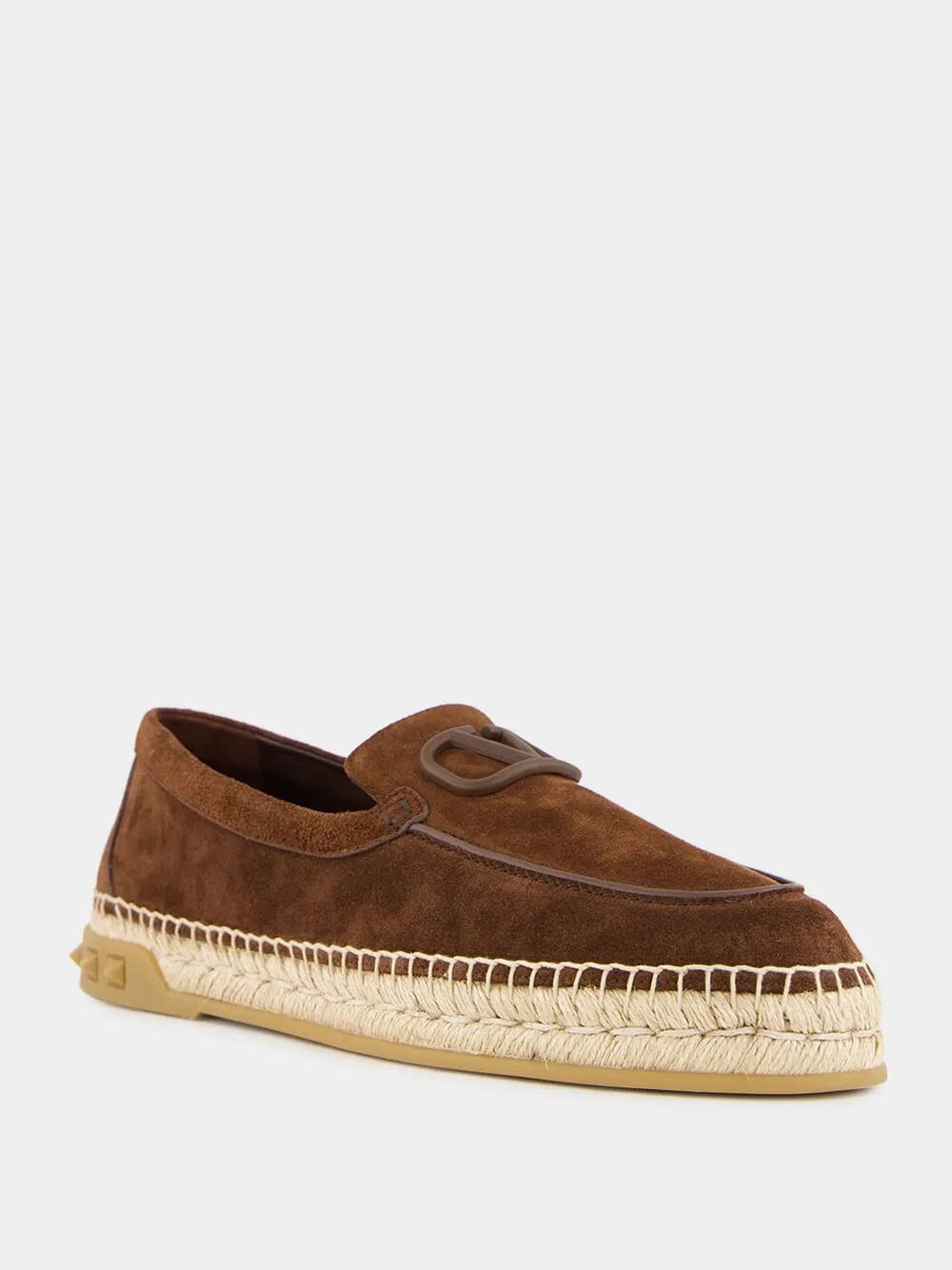 Fondant Brown Leisure Flows Espadrilles in Leather