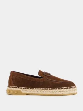 Fondant Brown Leisure Flows Espadrilles in Leather