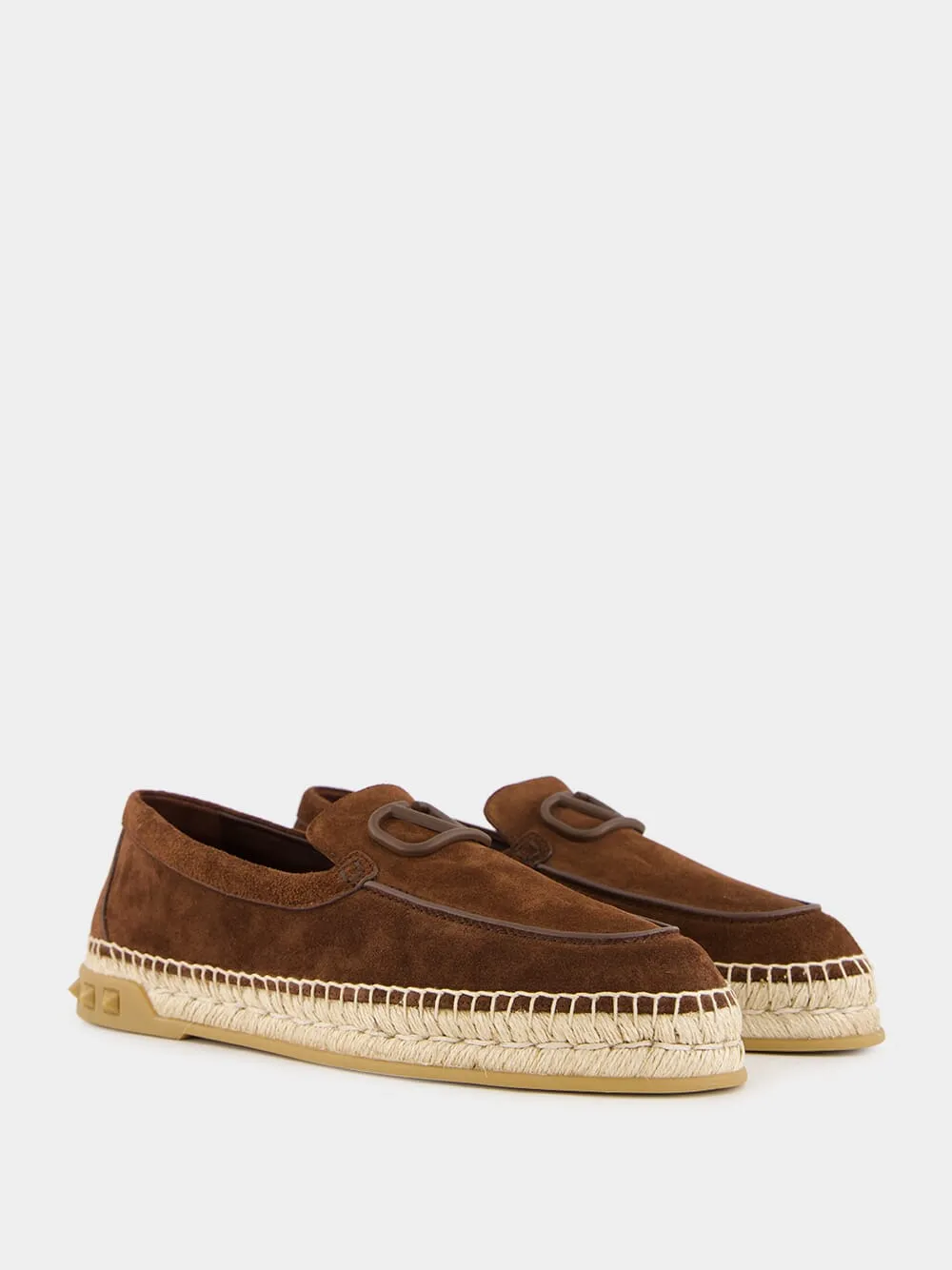 Fondant Brown Leisure Flows Espadrilles in Leather