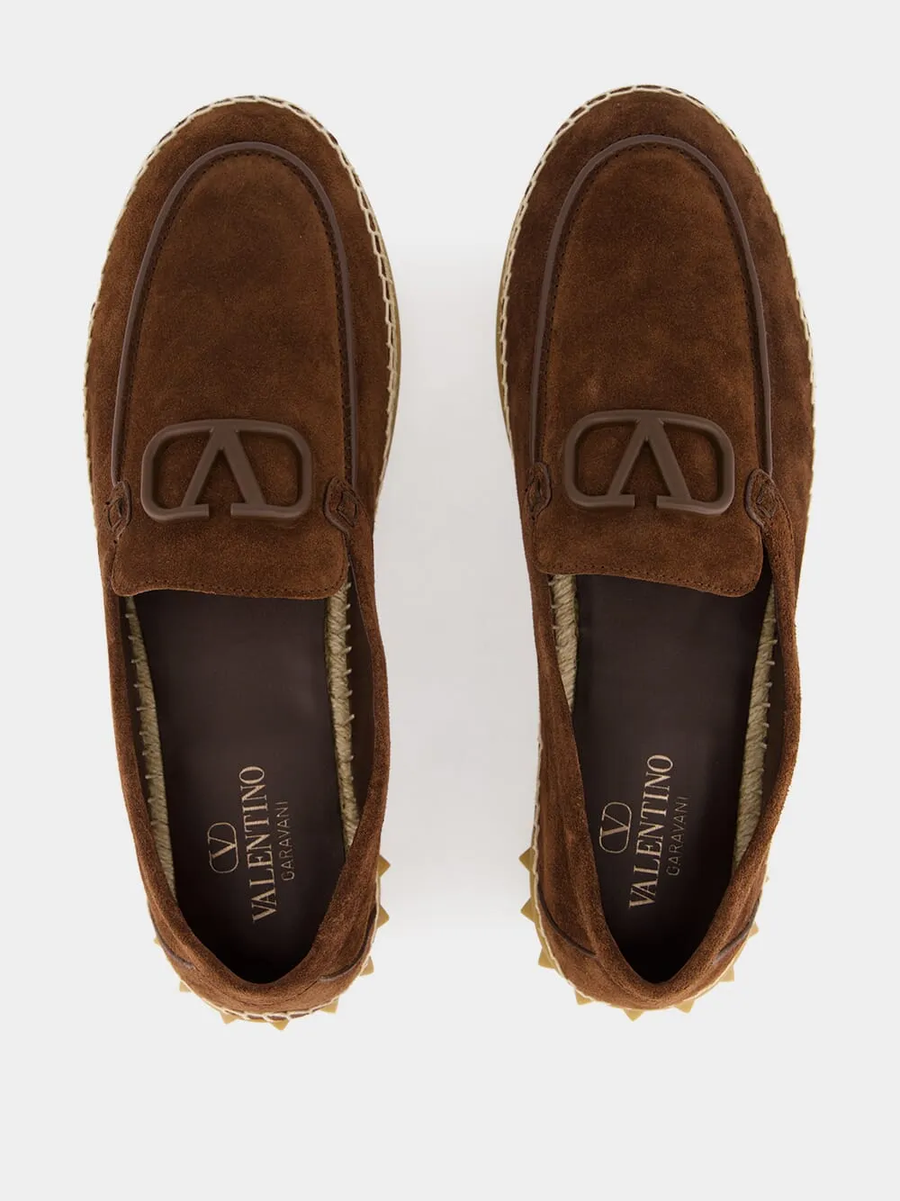 Fondant Brown Leisure Flows Espadrilles in Leather