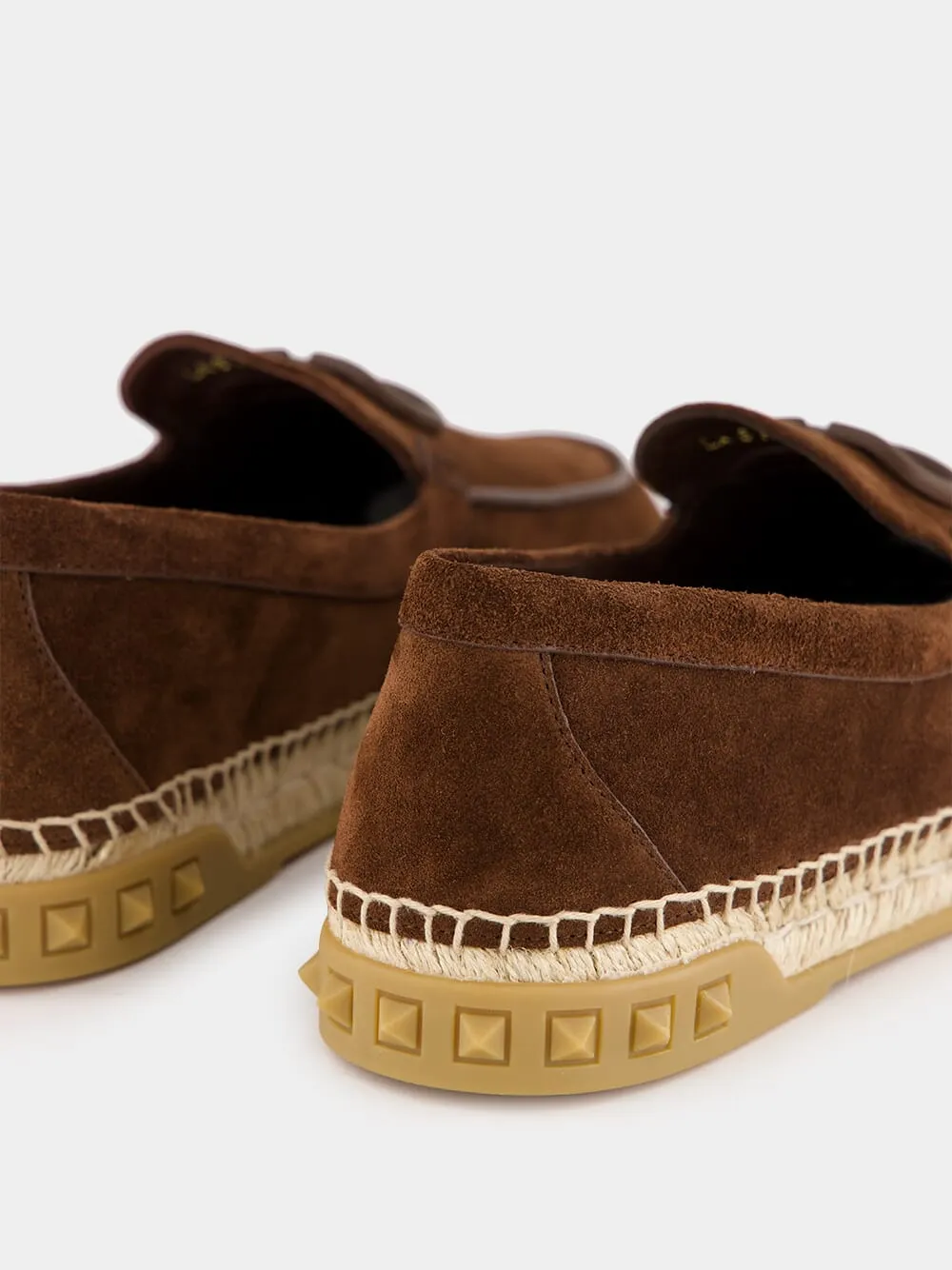 Fondant Brown Leisure Flows Espadrilles in Leather