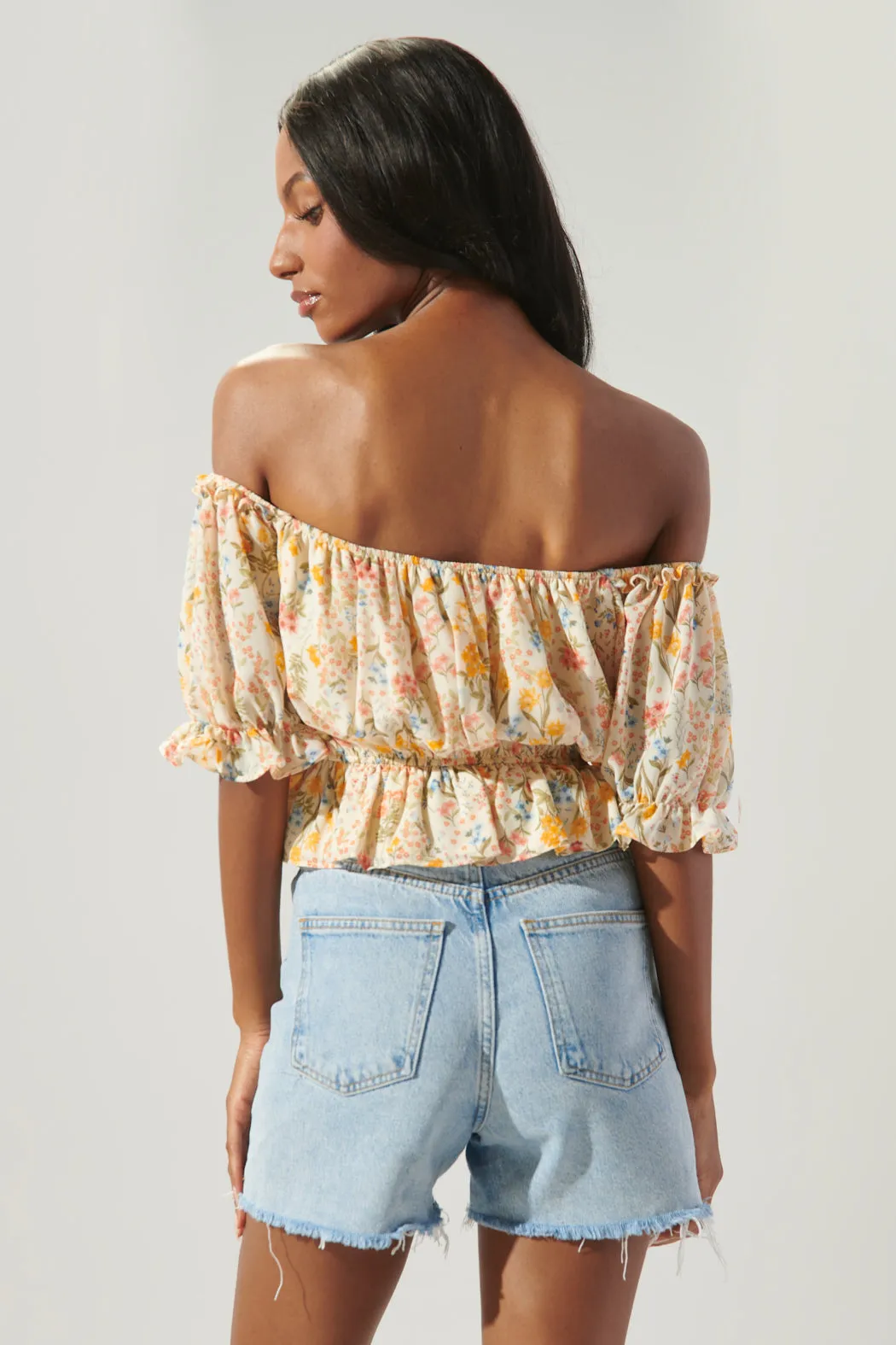 French Country Edith Off the Shoulder Ruffle Top