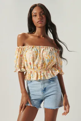 French Country Edith Off the Shoulder Ruffle Top