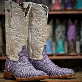 Gator Print Purple Cowgirl Boots