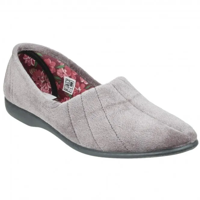 GBS Audrey Grey Slip On Slippers