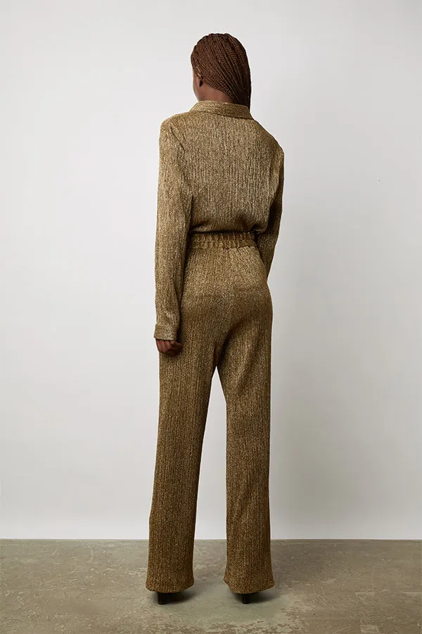 Gerard Darel DAIANA GOLDEN LUREX WIDE TROUSERS