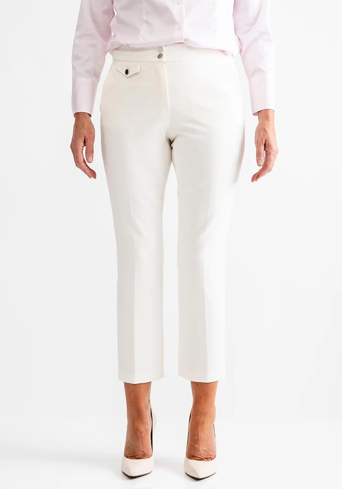 Gerry Weber 7/8 Length Slim Trousers, Off White