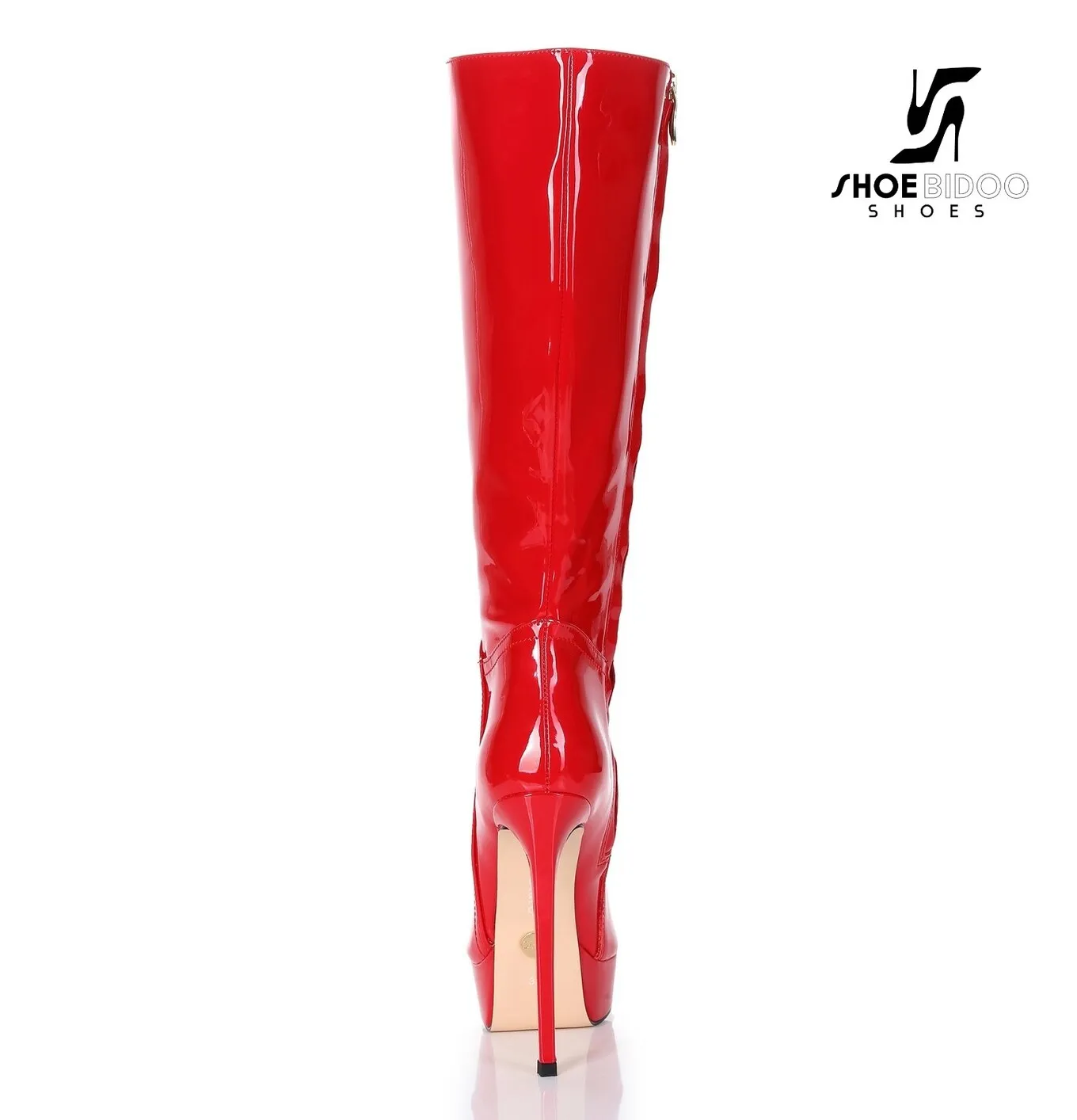 Giaro Giaro Platform knee boots SARAYA in red shiny with 14cm heels