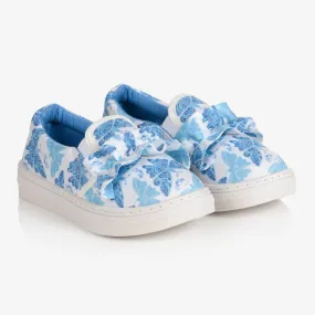 Girls Blue Butterfly Trainers