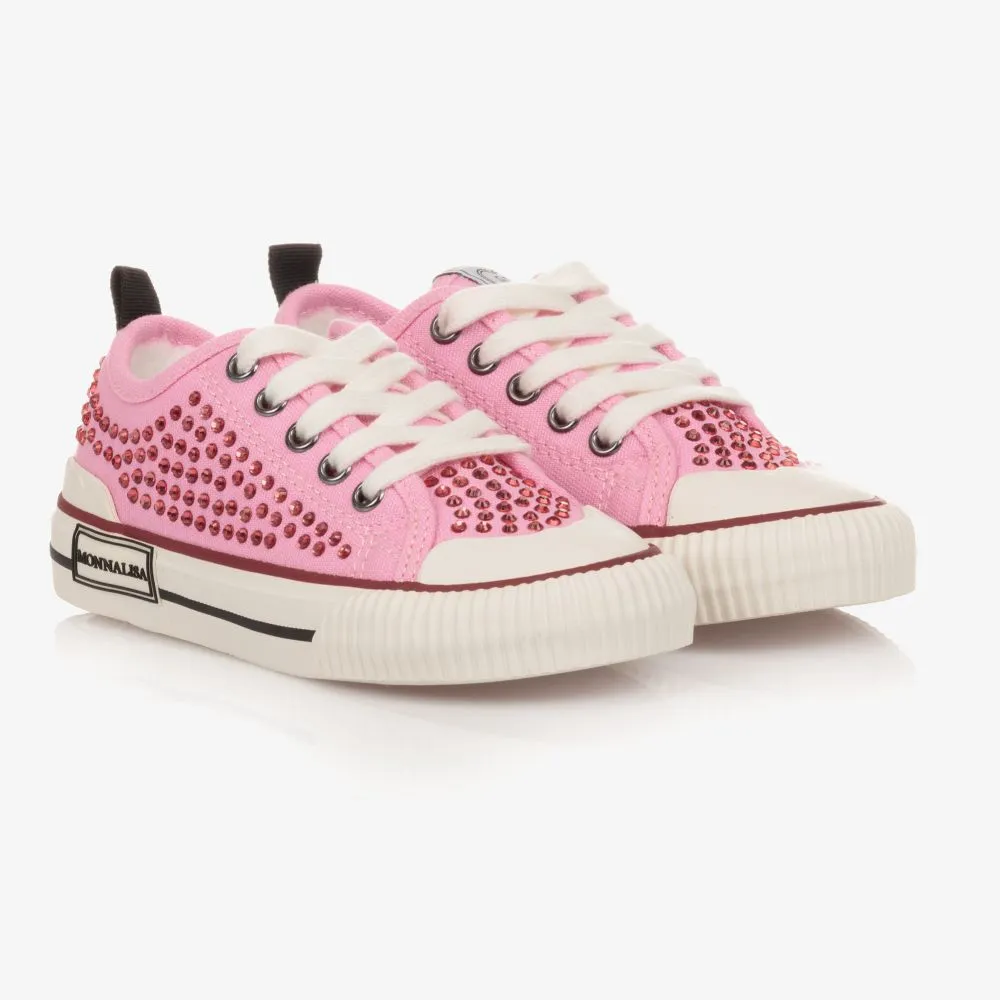 Girls Pink Canvas Trainers