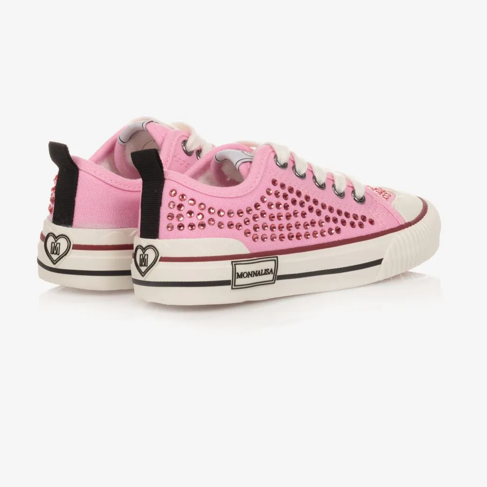 Girls Pink Canvas Trainers