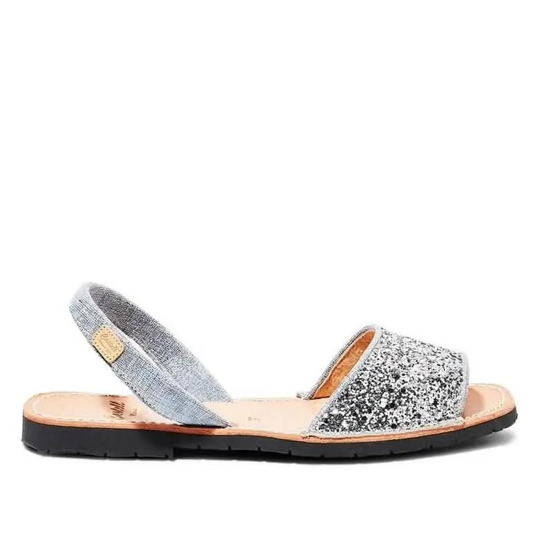 Glam Menorcan Espadrille - Glitter Leather Women's Shoe.