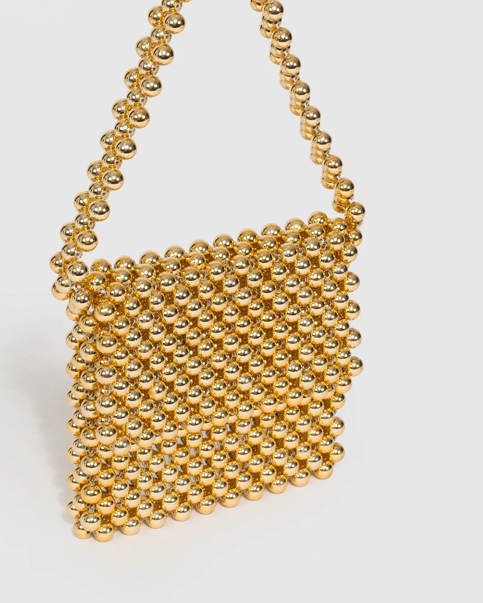 Gold Beaded Shoulder Bag