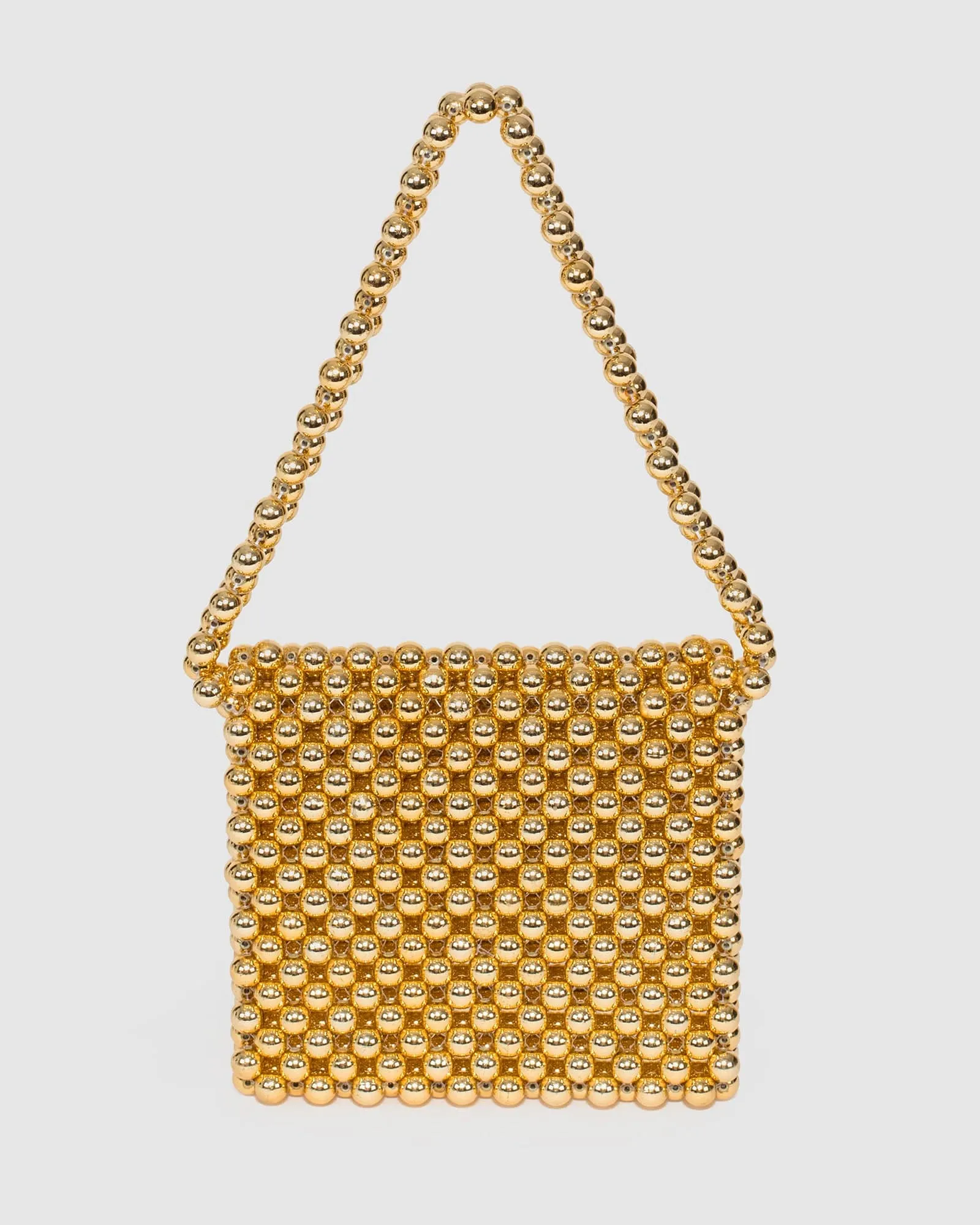 Gold Beaded Shoulder Bag