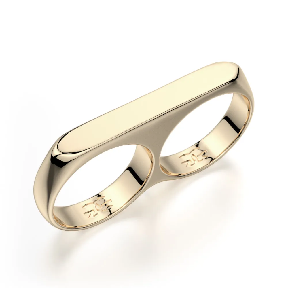 Dual Flat Gold Ring