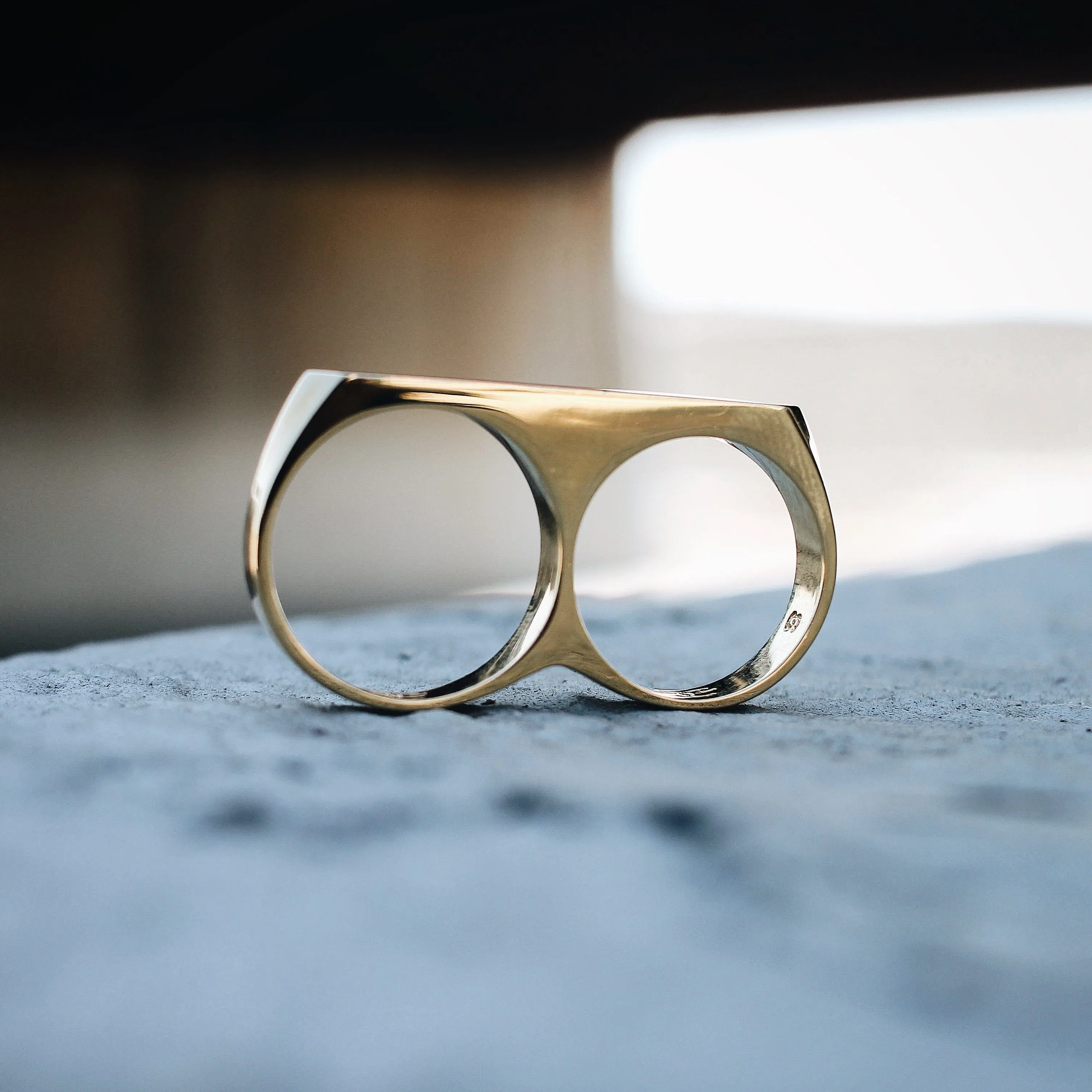 Dual Flat Gold Ring