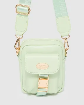 Green Emma Lock Crossbody Bag