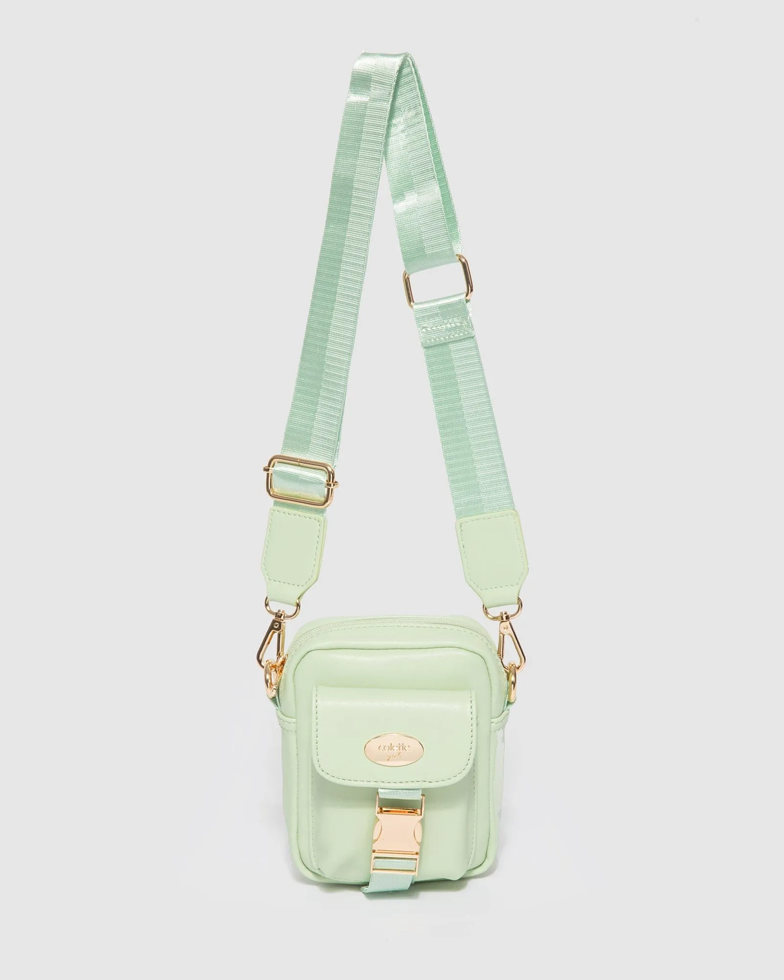 Green Emma Lock Crossbody Bag