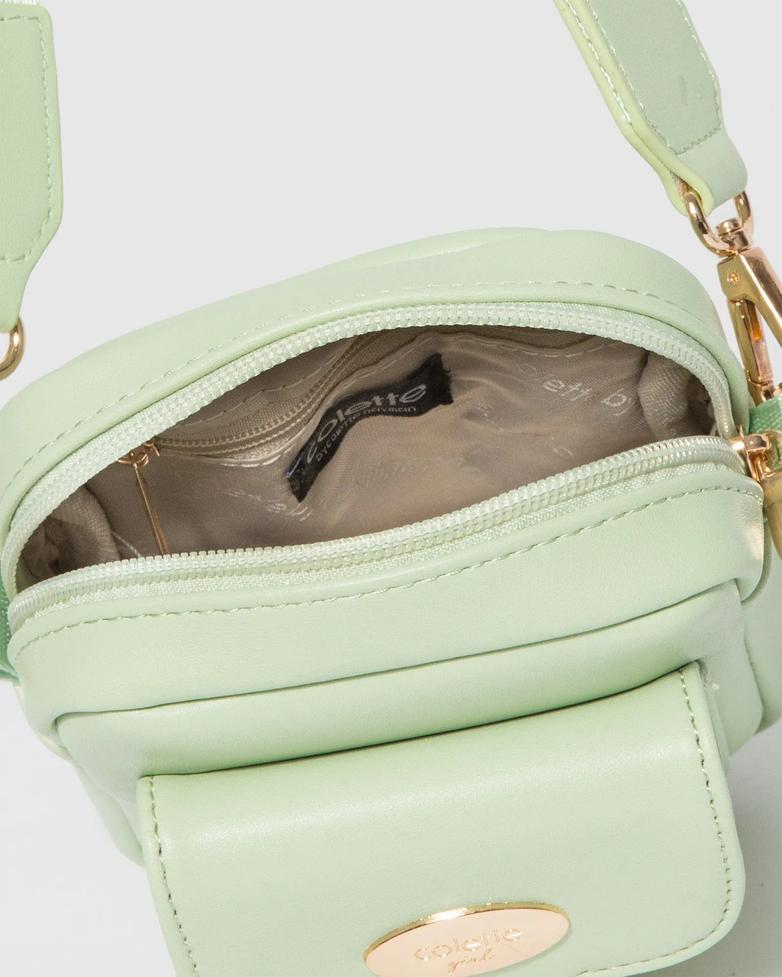 Green Emma Lock Crossbody Bag