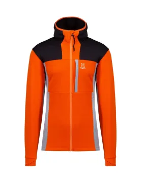 HAGLOFS VASSI MID HOOD sweatshirt 605051-4qy-flame-orange-concrete